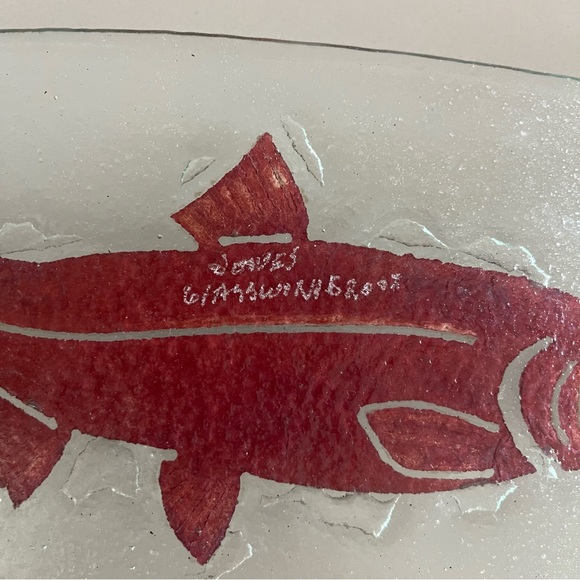 Vintage Jones Glassmaker Salmon Fish Platter Dish - Picture 9 of 10